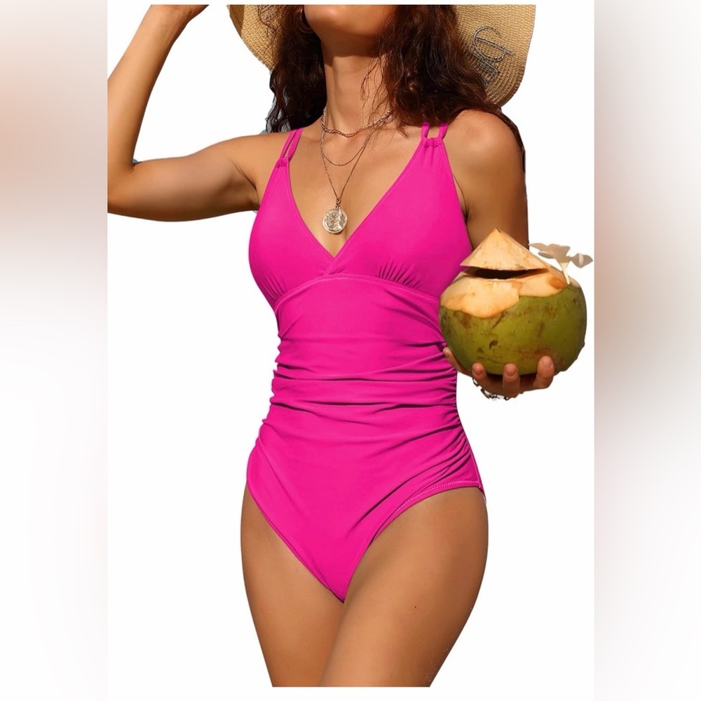 Holipick Hot Pink Women’s One Piece Swimsuit Size Large NWT